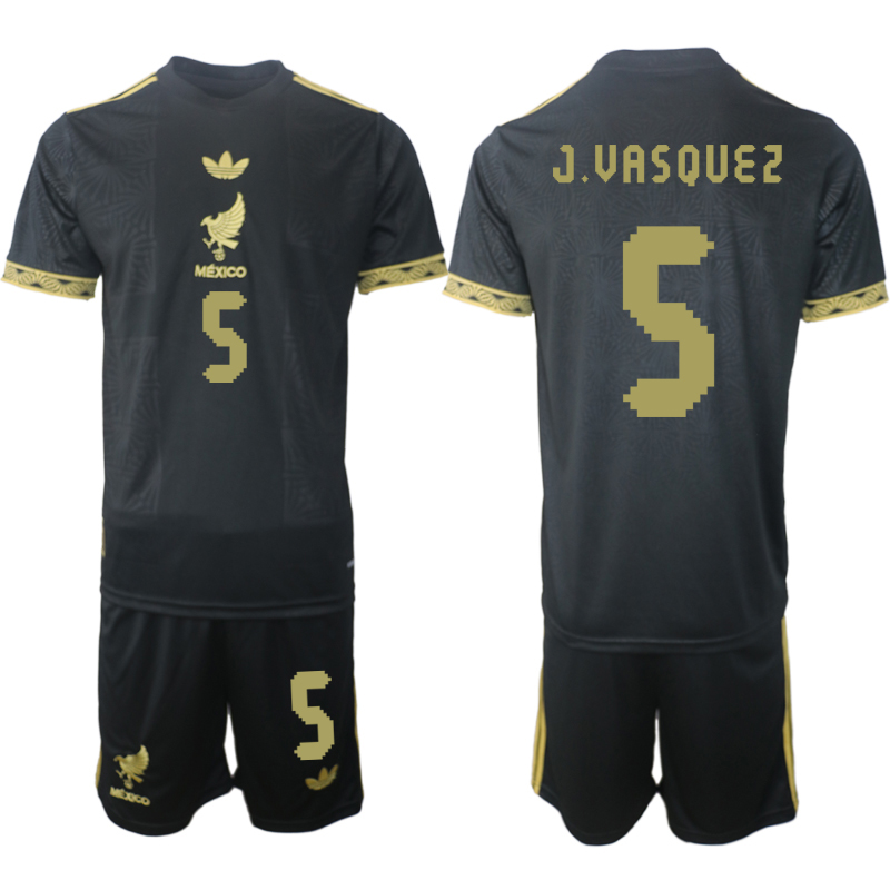 Men 2025-2026 National Team Season Mexico Black #5 Soccer Jersey